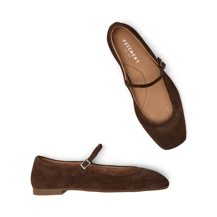 Pavement Elga Patent ballerinas Brown suede 347
