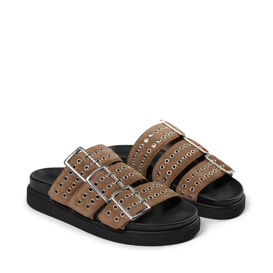 Pavement Joan Sandals Taupe suede 174