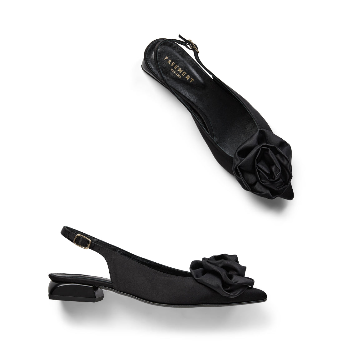 Pavement Kala Rose Slingback-ballerinas Black satin 705
