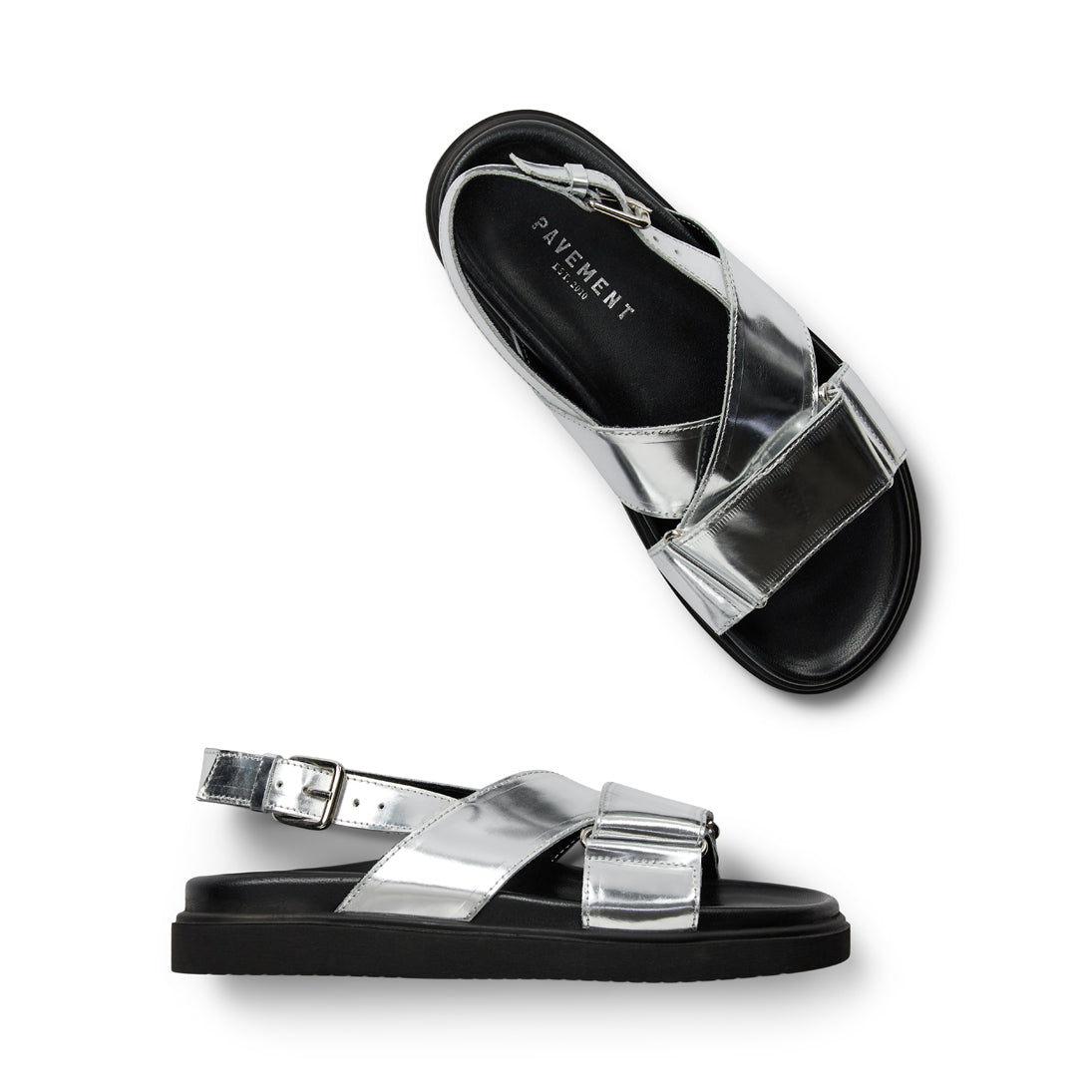 Pavement Lava Mirror Sandals Silver 039