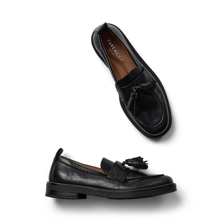 Pavement Shelly Tassel Loafers Black 020